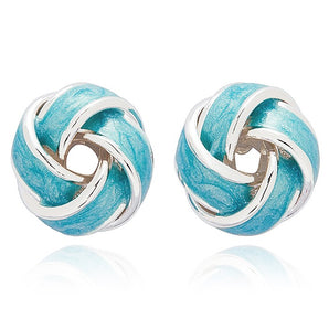 Iced Gem Knot Silver Plated Earrings