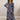 Paisley Flower Shirred Bust Dress - Navy