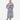 Dreams - Distressed Leaf Festival Dress - White/Navy