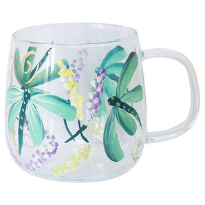 Handpainted Glass Cup Dragonfly