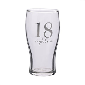 Milestones Beer Glass 18th Birthday