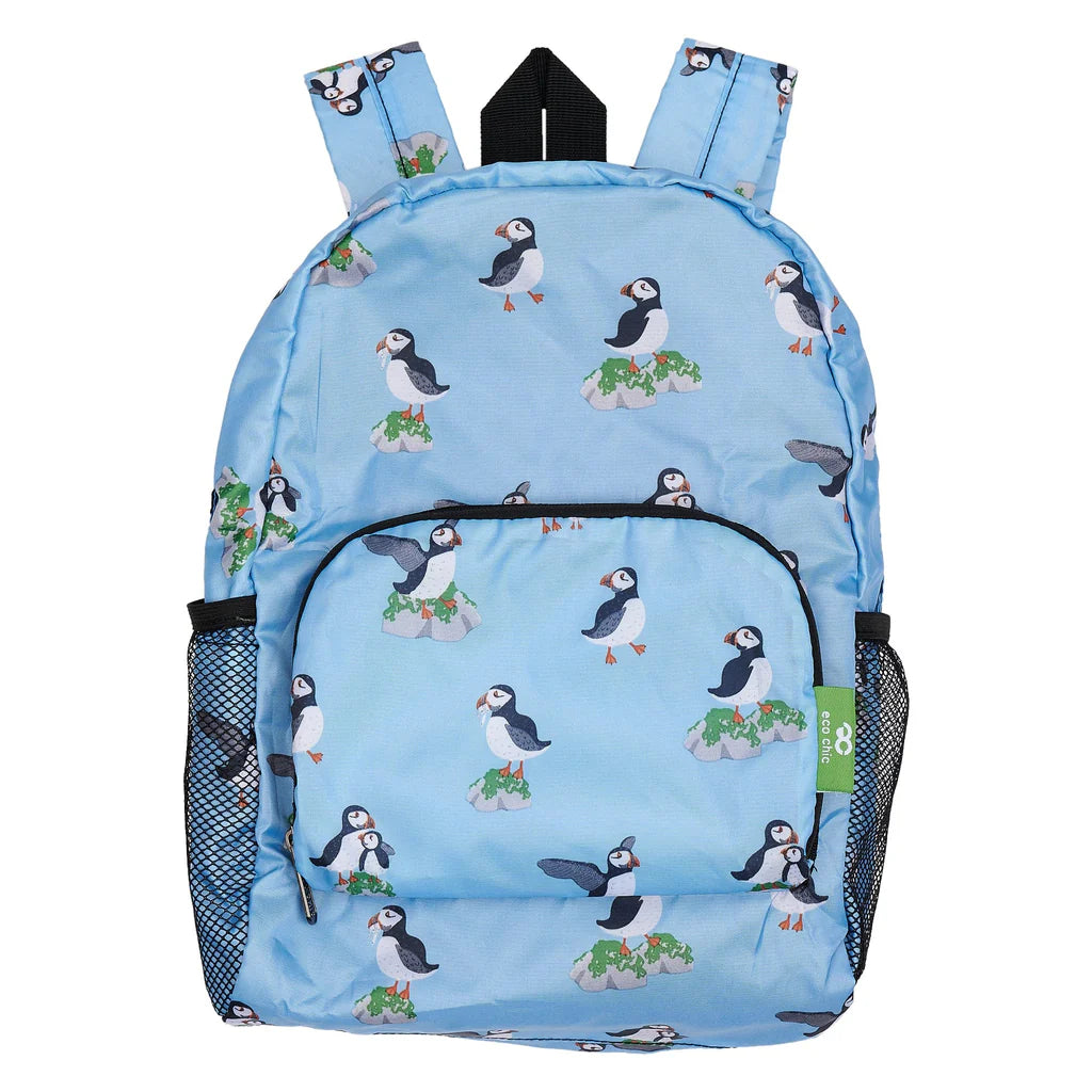 Blue Multi Puffin Backpack Mini – Plymouth Garden Centre
