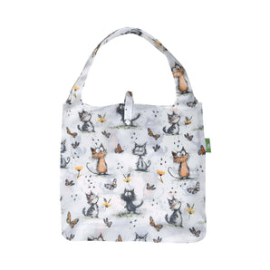 Lightweight Foldable Reusable Shopping Bag Whimsy Cats