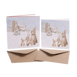 'Silent Night' Rabbit Christmas Card Box Set