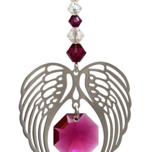 Birthstone Angel Wing - Ruby