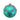 Glass Bauble 8cm - Matte Turquoise/Peacock Scallop
