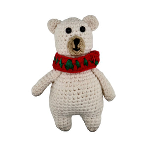 Crocheted Friends - Hanging Christmas White Bear