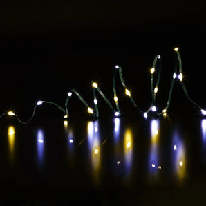 Noma - 200 Duo Bulb Flexi Wire Lights With Green Cable