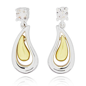 Raindrops Two Tone Droplet Earrings