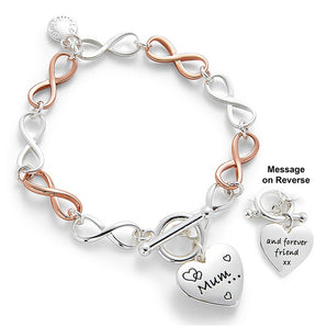 Two Tone Eternal Mum Message Bracelet