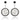 Monochrome Circle of Hearts Silver Plated Earrings