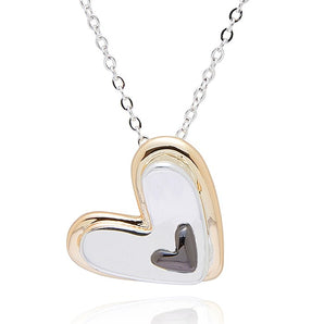 Mixed Metal Layered Heart Necklace