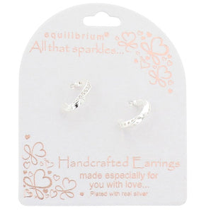 'All That Sparkle' Twisted Sparkle Silver Plated Hoop Earrings