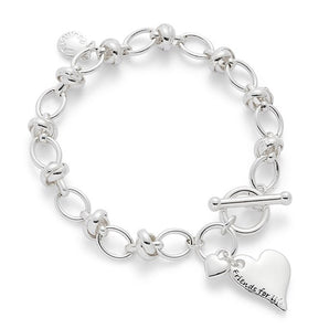 Message T-Bar Silver Plated Bracelet Friends