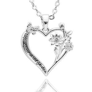 Secret Garden Heart Silver Plated Necklace