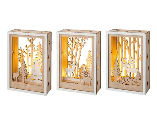 Wooden Scenery - LED Woodland Forest 3 Parts – Plymouth Garden Centre