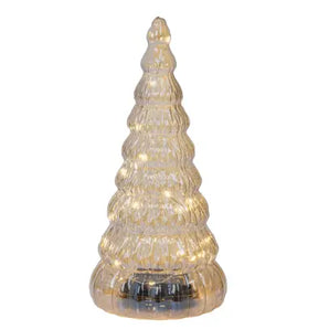 Lit Glass Tree - White