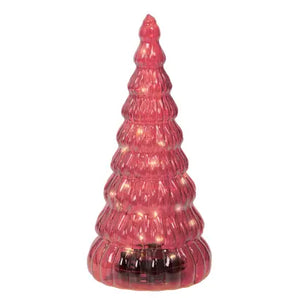 Lit Glass Tree - Red