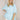 Cotton/Linen Frayed Edge Top - Turquoise