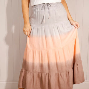 Washed Layered Skirt - Grey