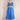 Linen Mix Square Neck Sleeveless Dress - Royal Blue