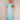 Mono Puff Sleeve Shirred Maxi Dress - Aqua