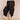 Linen Button Detail Trousers - Black