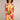 Butterfly Floral Linen Dress - Coral