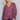 Cuffed V-Neck Frill Blouse - Aubergine