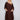 Fine Cord Long Sleeved Dress - Chocolate