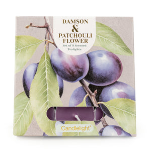 Candlelight - 9 Pack Tealights - Damson & Patchouli Flower