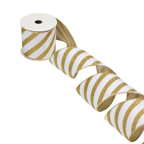 89mm Gold Stripe Deluxe Velvet Ribbon 3m