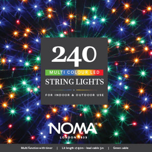 Noma - Multicolour Multifunction String Lights With Green Cable - 240 LEDs