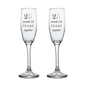 Champagne Flutes Set of 2 - 25th Anniversary