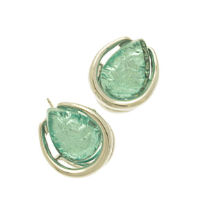 Mint Green Nugget Earrings