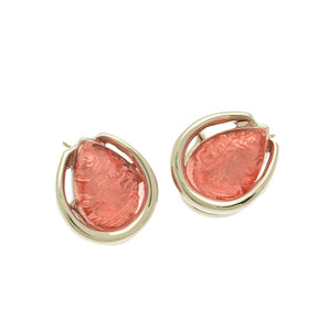 Coral Nugget Earrings