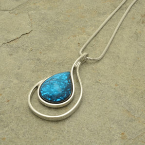 Mid Blue Foil Necklace