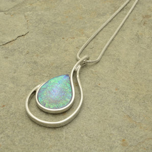 Iridescent Lavender Teardrop Necklace