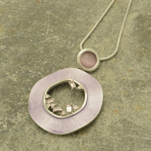 Light Purple Crystal Hoop Pendant