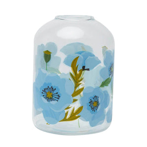Blue Poppy Glass Bud Vase