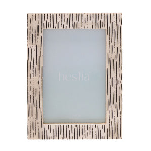Hestia Striped Bone Photo Frame 3.5" x 5"