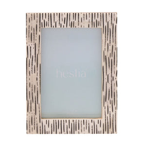Hestia Striped Bone Photo Frame 3.5" x 5"