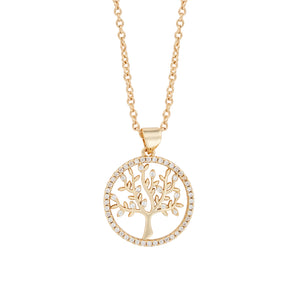 Indulgence - Gold CZ Tree Of Life Necklace
