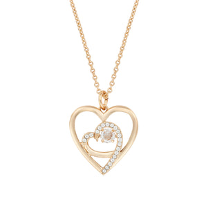 Indulgence - Gold CZ Crystal Hearts Necklace