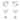 Indulgence - 3 Silver Earrings - Flowers, White Butterfly, Heart