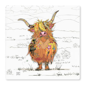 Bug Art Coaster - Hamish Highland Cow