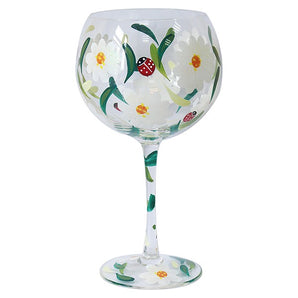 Handpainted Glass Gin Blueberries