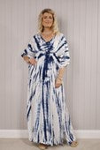 Fit 'n' Flare Kuta Dress - White/Navy