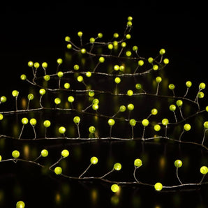 Noma - 100 Green Snowberry Cluster Wire Garland - Battery Operated