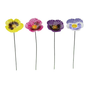 Small Metal Flower Stakes Assorted - Pansy